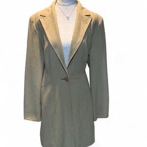 Signature by Larry Levine Beige Long Blazer Trench size 12